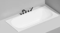 Ванна из искусственного камня Salini Ornella Axis Kit S-Sense 190x90 см, встраиваемая, матовая белая, на ножках, с донным клапаном