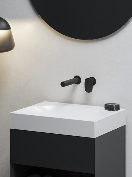 Смеситель для раковины Ravak Spring SG 019.20BL С ВНУТРЕННЕЙ ЧАСТЬЮ, черный матовый