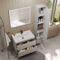 Мебель для ванной комнаты SanStar Riana 80 подвесная, grey, раковина Fest 80