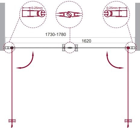 Душевая дверь в нишу BelBagno Etna B-2-180-C-Cr