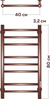 Полотенцесушитель электрический Bauedge M0033 40х80 R черный матовый