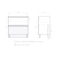 Тумба с раковиной Vigo Cross 80 напольная, 2 ящика, светлое дерево