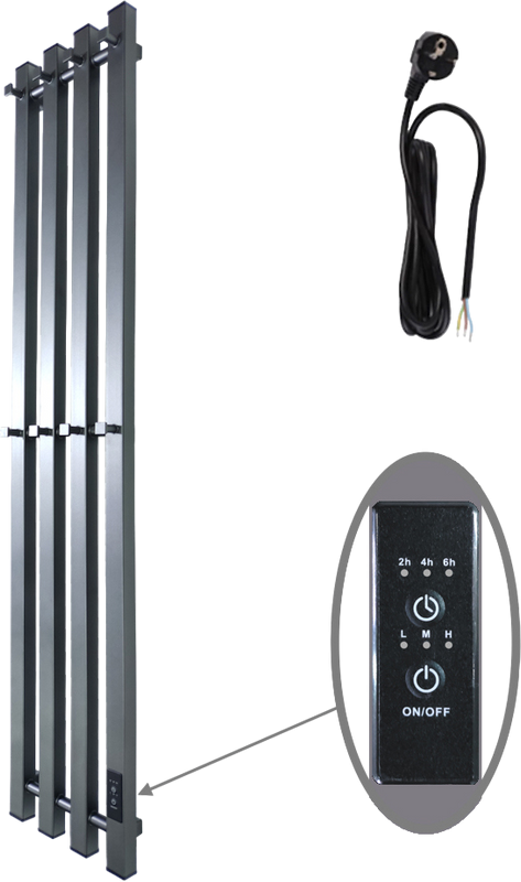 Полотенцесушитель электрический Маргроид Inaro профильный 120х18, графитовый серый