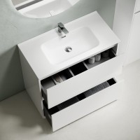 Тумба с раковиной Sancos Libra Floor 90 белый глянец, белая раковина CN7002