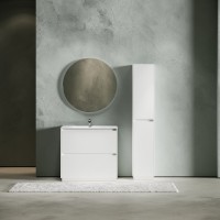 Тумба с раковиной Sancos Libra Floor 90 белый глянец, белая раковина CN7002