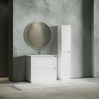 Тумба с раковиной Sancos Libra Floor 90 белый глянец, белая раковина CN7002