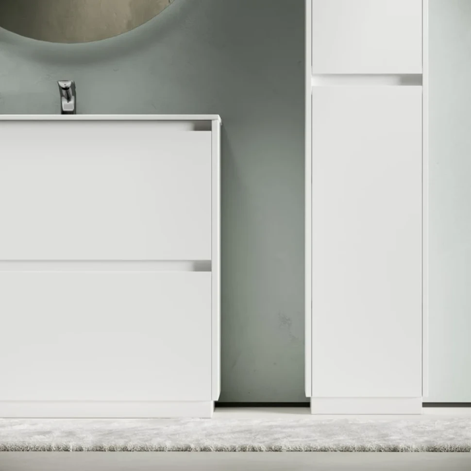 Тумба с раковиной Sancos Libra Floor 90 белый глянец, белая раковина CN7002