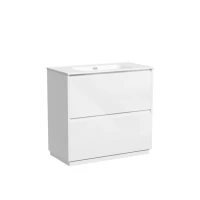 Тумба с раковиной Sancos Libra Floor 90 белый глянец, белая раковина CN7002