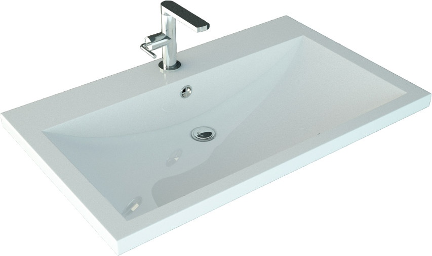 Тумба с раковиной Grossman Виста 75 напольная, 2 ящика, белый глянец