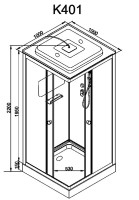 Душевая кабина DTO K401S 100х100, профиль хром, стекло прозрачное