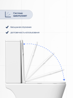 Унитаз-компакт напольный STWORKI Вестфолл S08400WH с микролифтом, безободковый, белый
