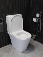 Унитаз-компакт напольный STWORKI Вестфолл S08400WH с микролифтом, безободковый, белый