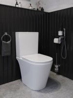 Унитаз-компакт напольный STWORKI Вестфолл S08400WH с микролифтом, безободковый, белый