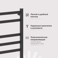 Полотенцесушитель электрический EWRIKA Пенелопа V7 80х50 графит