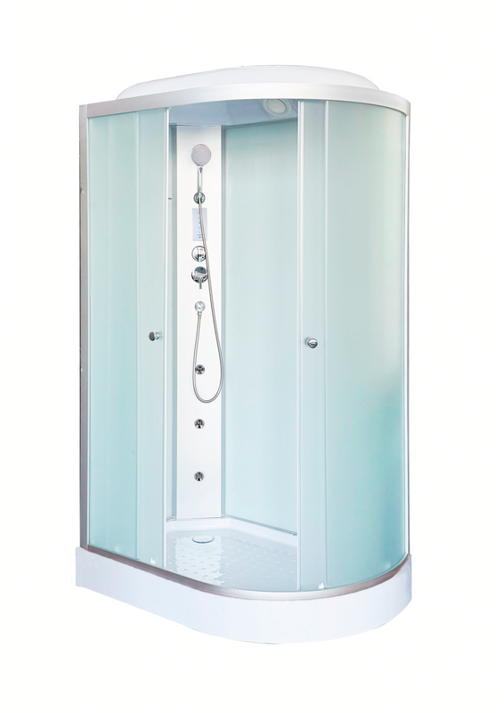 Душевая кабина DTO LM902L 120х80, с гидромассажем и электрикой, профиль хром, стекло матовое