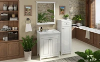 Зеркало Comforty Тбилиси 70 белый глянец, с полкой