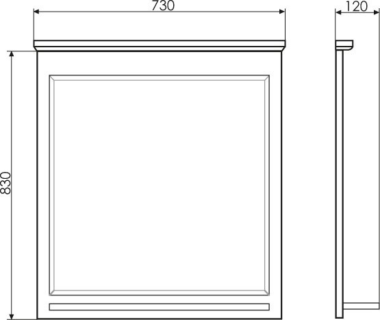 Зеркало Comforty Тбилиси 70 белый глянец, с полкой