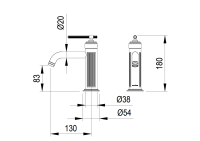 Смеситель для раковины Boheme Eterna 171-G gold Смеситель для раковины Boheme Eterna 171-G gold