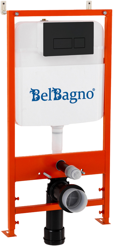 Комплект BelBagno BB026/BB044NERO с кнопкой смыва черная матовая