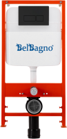 Комплект BelBagno BB026/BB044NERO с кнопкой смыва черная матовая