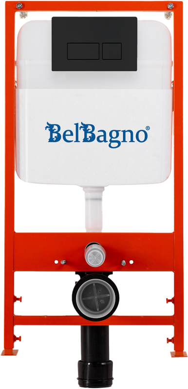 Комплект BelBagno BB026/BB044NERO с кнопкой смыва черная матовая
