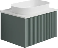 Тумба под раковину со столешницей La Fenice Terra 60 подвесная, grigio, столешница белый мрамор