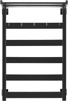 Полотенцесушитель электрический Secado Комано 1 КСП 85x55 см, подключение слева, матовый черный, лесенка, с полкой