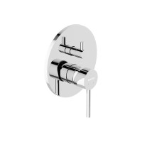 Душевая система с тропическим душем Damixa Scandinavian Pure 936530000 хром, скрытого монтажа, смеситель для 2 потребителей, верхний душ, встраиваемый душевой комплект, штанга, гарантия 10 лет, Дания