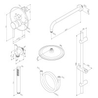 Душевая система с тропическим душем Damixa Scandinavian Pure 936530000 хром, скрытого монтажа, смеситель для 2 потребителей, верхний душ, встраиваемый душевой комплект, штанга, гарантия 10 лет, Дания