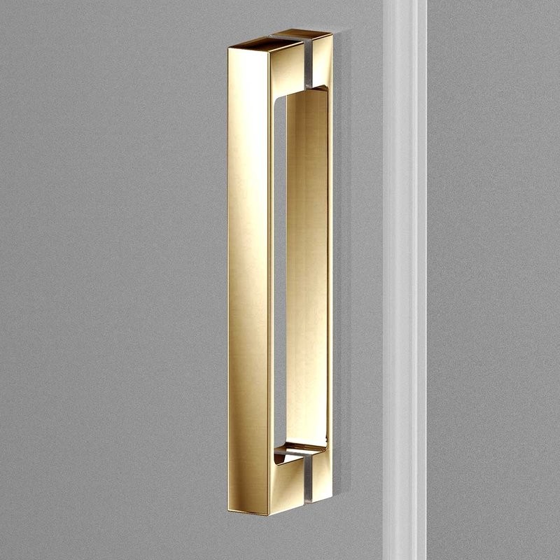 Душевая дверь в нишу Vincea Alpha VDS-3AL140CLG 140 см, профиль брашированное золото, стекло прозрачное