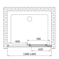 Душевая дверь в нишу Vincea Alpha VDS-3AL140CLG 140 см, профиль брашированное золото, стекло прозрачное
