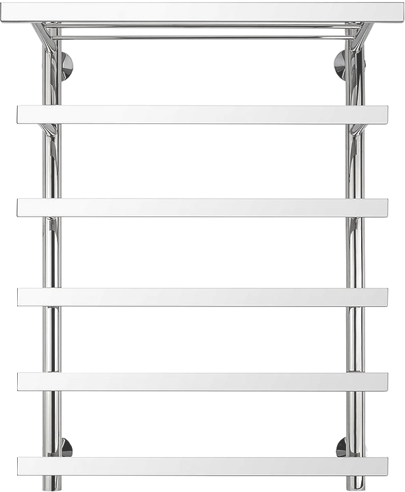Полотенцесушитель электрический Secado Понтида 7 СП, L 80x60 см, подключение слева, глянцевый хром, лесенка, с полкой