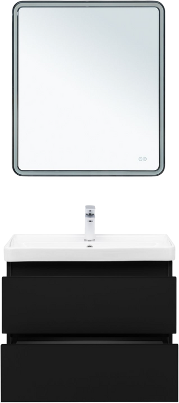 Тумба с раковиной Aquanet Вега 2.0 70 подвесная, черная матовая