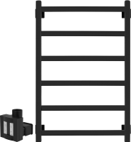 Полотенцесушитель электрический Secado Корсико 1 , 85x55 см, скрытое подключение слева, матовый черный, лесенка