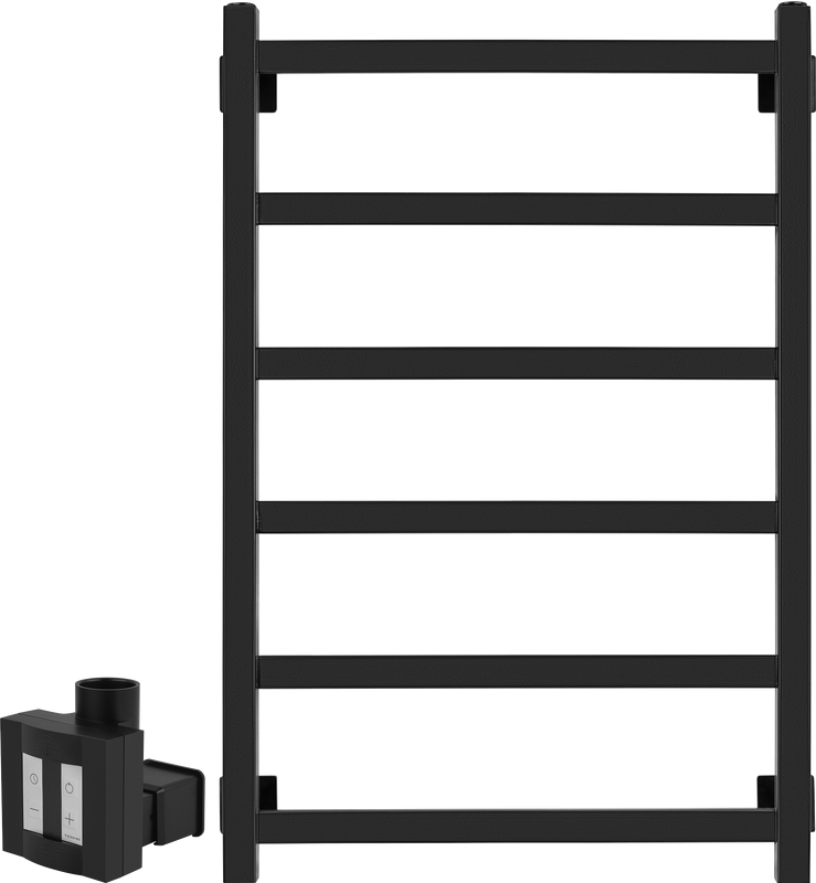 Полотенцесушитель электрический Secado Корсико 1 , 85x55 см, скрытое подключение слева, матовый черный, лесенка