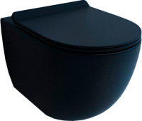 Комплект Унитаз подвесной Esbano Garcia ESUPGARCBM матовый черный + Инсталляция Fram + Кнопка ESINLPS10MC