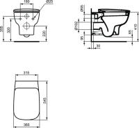 Унитаз подвесной Ideal Standard Esedra AquaBlade T386001 Унитаз подвесной Ideal Standard Esedra AquaBlade T386001