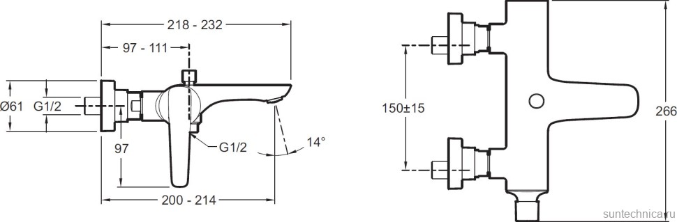 Смеситель для ванны с душем Jacob Delafon Aleo+ E72319-CP