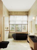 Душевая перегородка Maybahglass MGD-714-3ш 119 см, профиль золото, стекло прозрачное