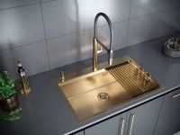 Мойка кухонная Paulmark Kroner-Pro PM707551-BG брашированное золото