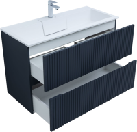 Тумба с раковиной Aquanet Джейн 100 подвесная, маренго