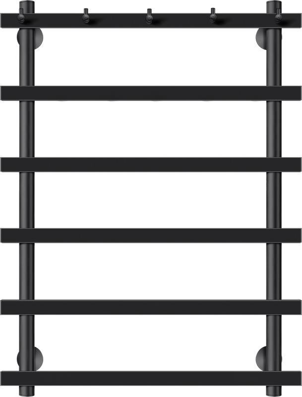 Полотенцесушитель водяной Secado Понтида 1 К 80x60 см, матовый черный, лесенка