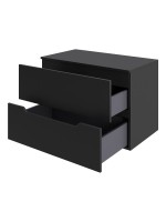 Мебель для ванной комнаты Orange Line 80 подвесная, 2 ящика, матовая черная с раковиной B02-460W