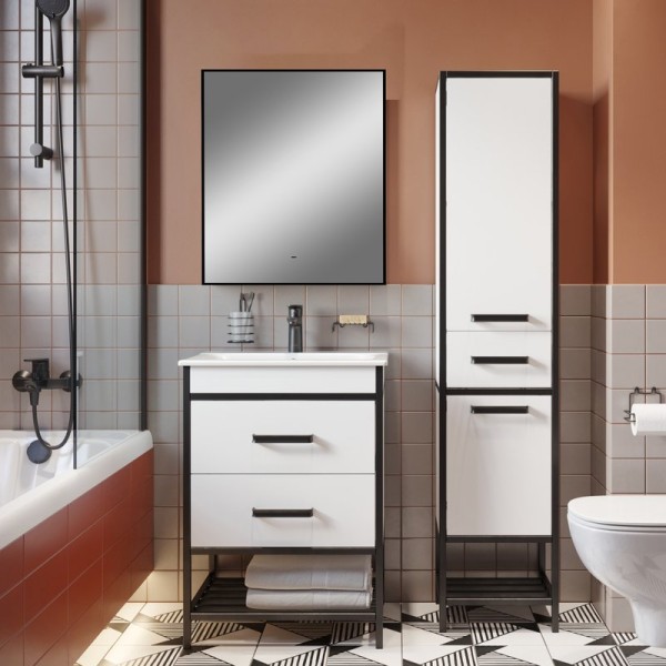 Мебель для ванной комнаты Sanflor Норд 60 с раковиной Ontario 60, зеркало DIWO Элиста