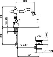Смеситель для биде Webert Ottocento OT710402015 хром,