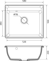 Мойка кухонная GranFest Vertex V-580 кашемир
