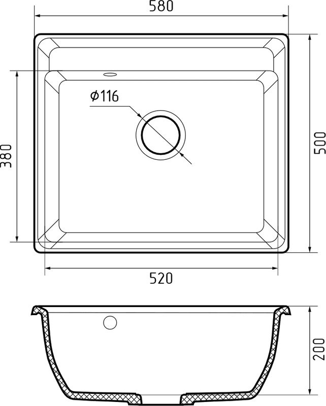 Мойка кухонная GranFest Vertex V-580 кашемир