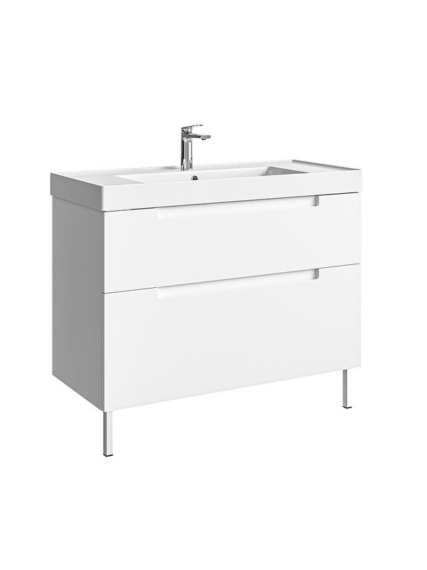 Тумба с раковиной Aqwella Vancouver 100 напольная, белая