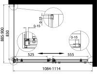 Душевой уголок BelBagno Acqua -AH-1-110/90-C-Cr профиль хром