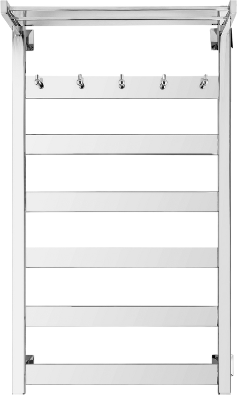 Полотенцесушитель электрический Secado Комано 1 КСП L 105x55 см, подключение слева, хром, лесенка, с полкой